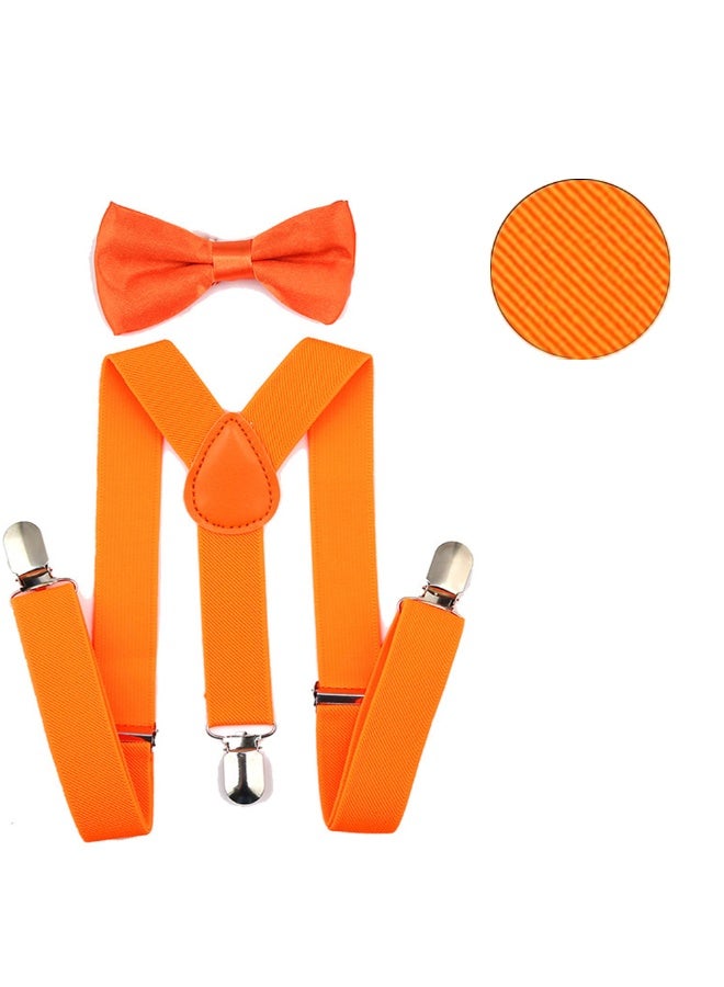 Child Kids Clip-on Suspenders Elastic Y-Shape Adjustable with Clips and Bow Tie Set for Boys and Girls - Image 4